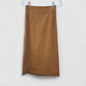 Briggs New York Tan Brown Midi Straight Pencil Skirt Office Professional Size 4P